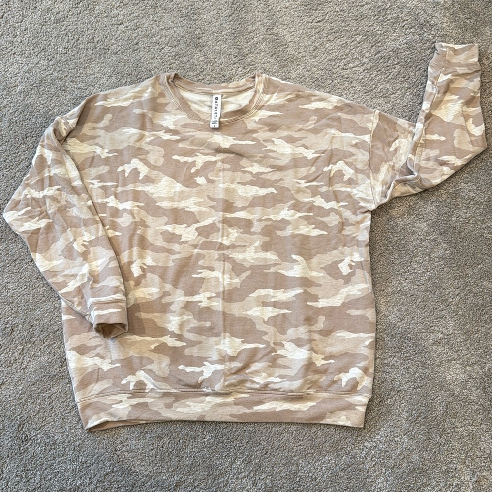 Athleta Tan Camo Print Sweatshirt